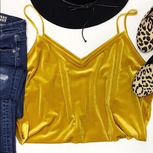 Old Navy gold velvet camisole